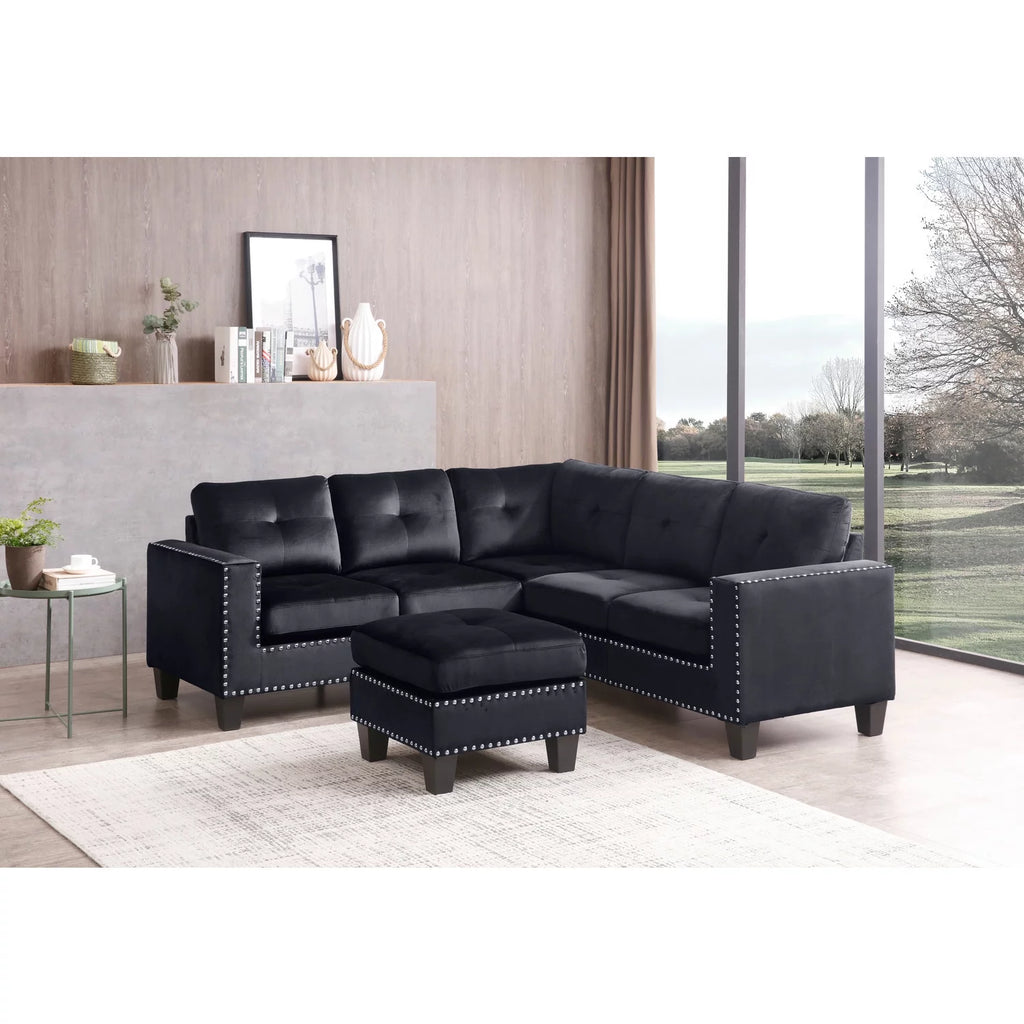 Black Sectional E425759