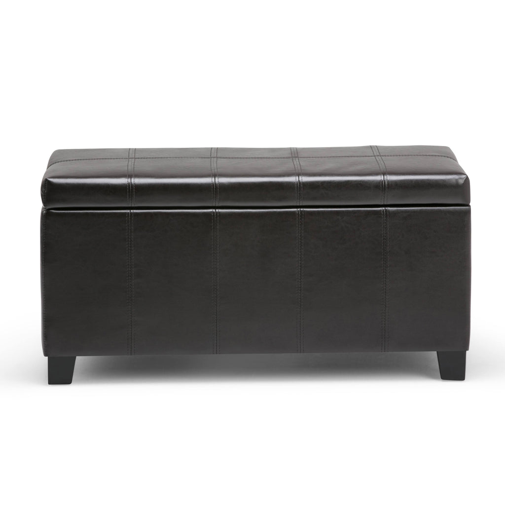 Black Storage Ottoman Bench P6394