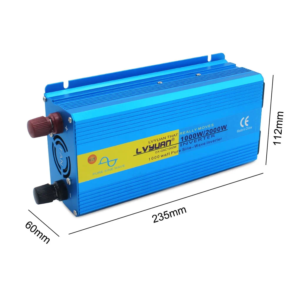1000 Watts 2000 Watts Pure Sine Wave Power Inverter DC 12V to AC 110V 120V H605