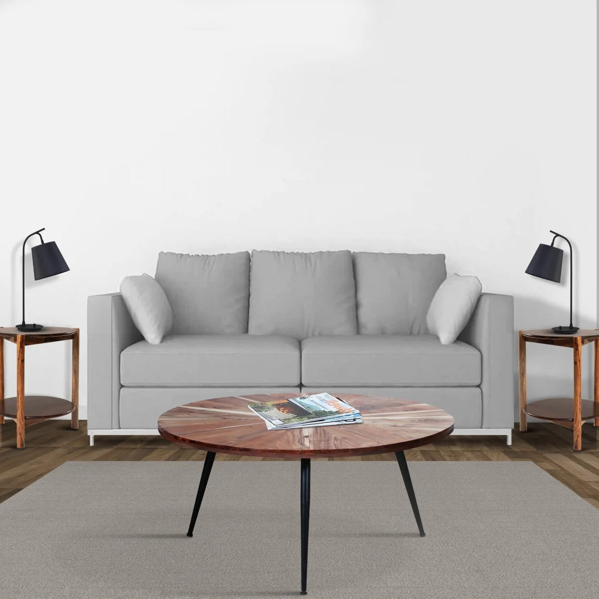 31 Inch Round Mango Wood Coffee Table C494
