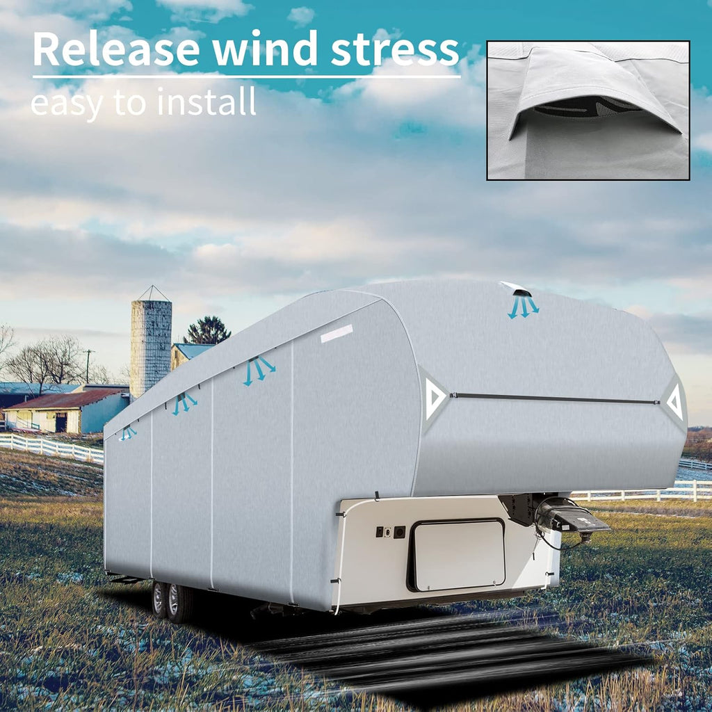 41' to 44' Fifth Wheel RV Cover with Repair Accessory Z599