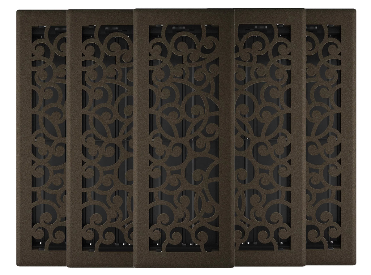 4in x 12in Metal Rectangular Air Floor Register 5 PACK F25384