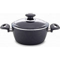 Non-Stick Hard-Anodized Aluminum Stock Pot with Lid 3.5 Qts Pink C554722