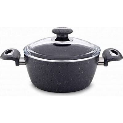 Non-Stick Hard-Anodized Aluminum Stock Pot with Lid 3.5 Qts Pink C554722