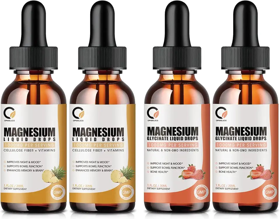 1000mg Liquid Magnesium Glycinate Supplement with Bromelain, Vitamin B6, C, D E1445