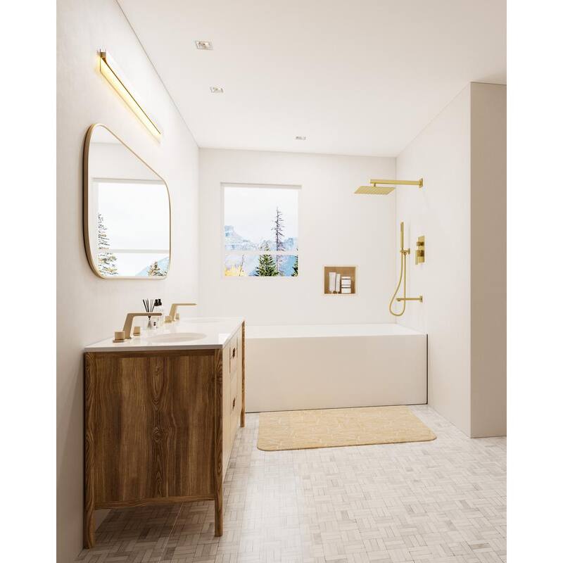 10 in. Wall Mount Shower Head and Tub Faucet 2.5 GPM Brushed Gold M95038