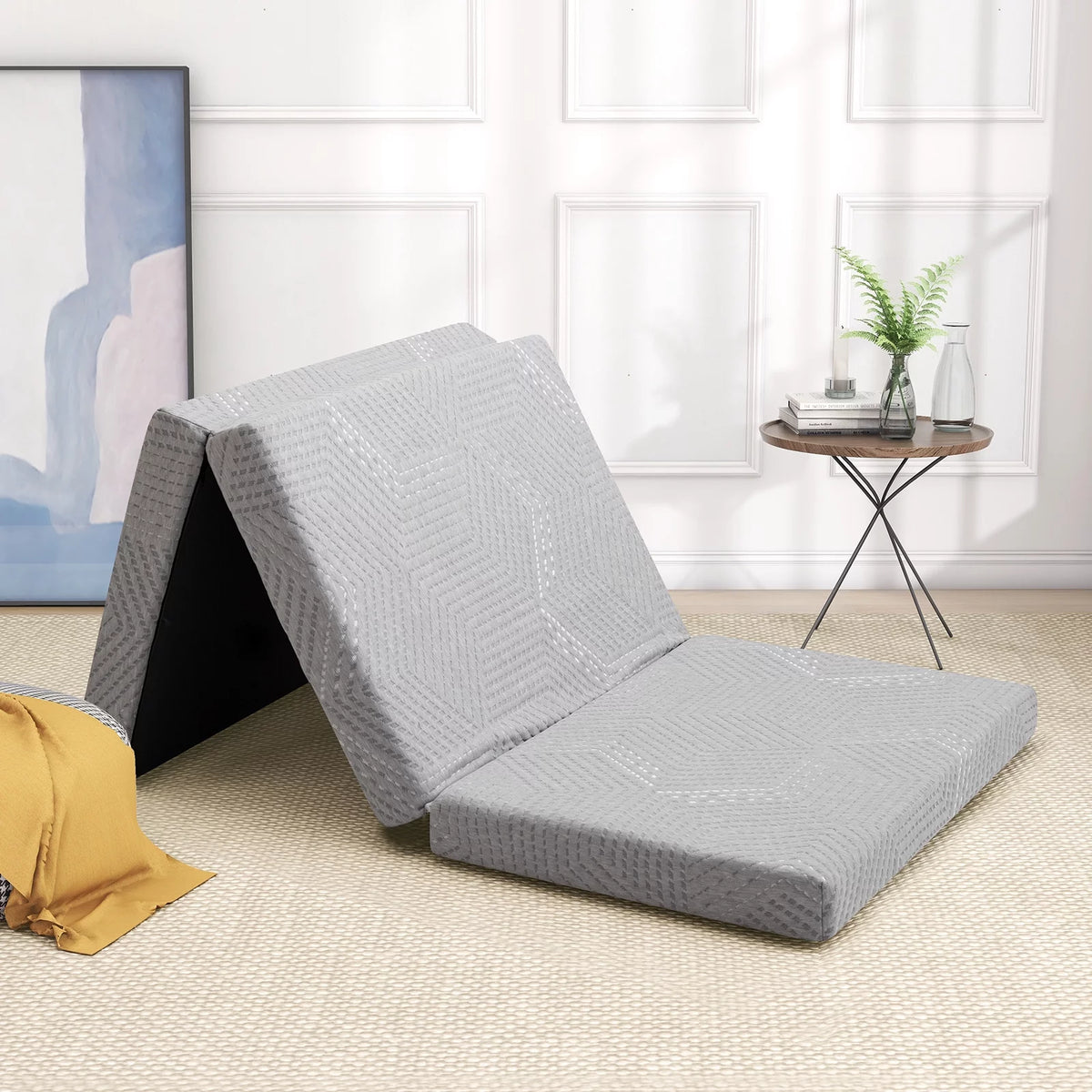 4 inch Tri Fold Memory Foam Mattress with Washable Cover Z972
