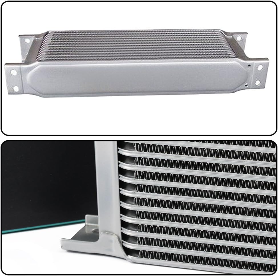 30 ROW Universal Engine Aluminum Oil Cooler Kit with 7" Electric Cooling Fan and Oil Filter Adapter Kit K846398