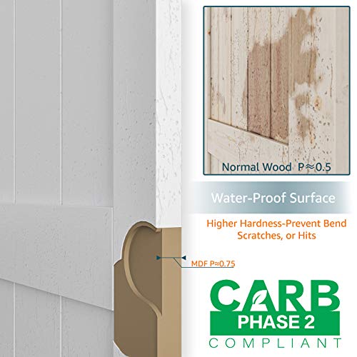 48''x84'' White H-Frame Sliding Barn Door with Hardware Kit N830