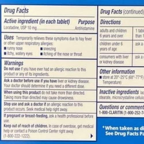 10mg Non Drowsy Loratadine 24 Hour Tablets 115 Count K893449