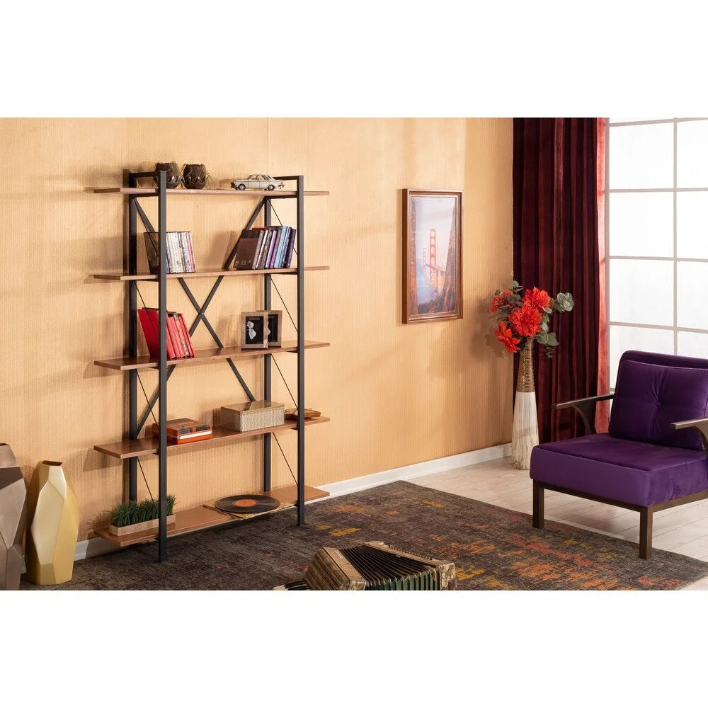 Solid Wood 5 Shelves Bookcase R602763