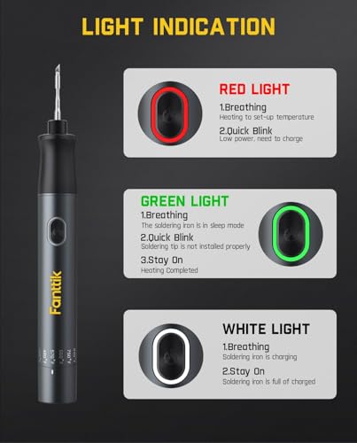 Cordless Soldering Iron Kit with 4 Precision Soldering Tips Y52054