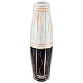 Two-Toned Black and White 14-inch Mango Tree Wood Vase F264224