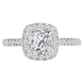 14K White Gold Radiant Diamond Cushion Halo Engagement Ring M275154