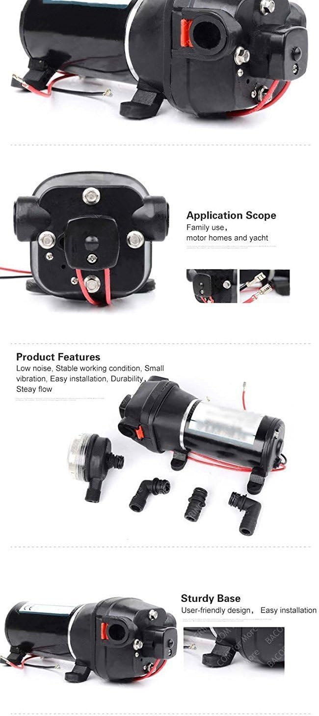 Water Pressure Diaphragm Pump 4.5GPM 40PSI Self-Priming Pack of 2 V435