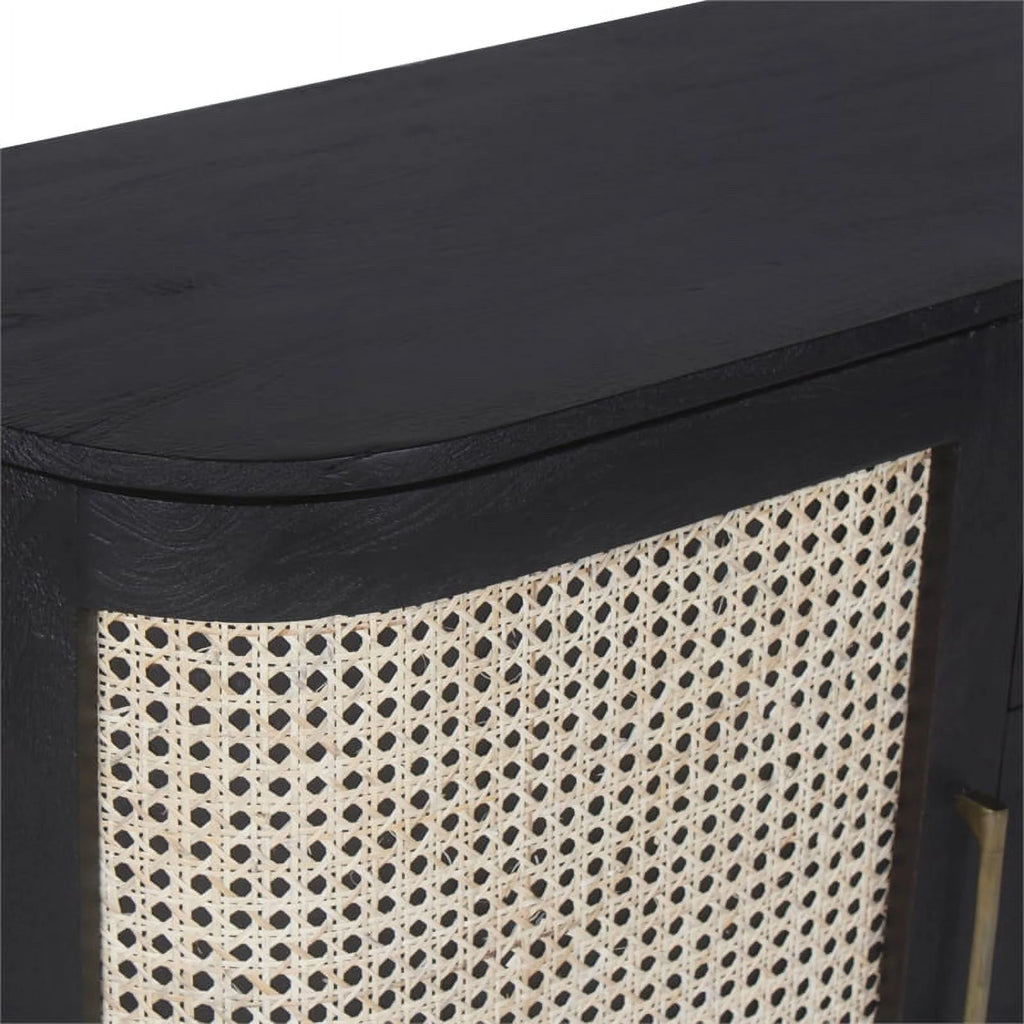 Black Natural 3-Drawer Wood Sideboard B699574