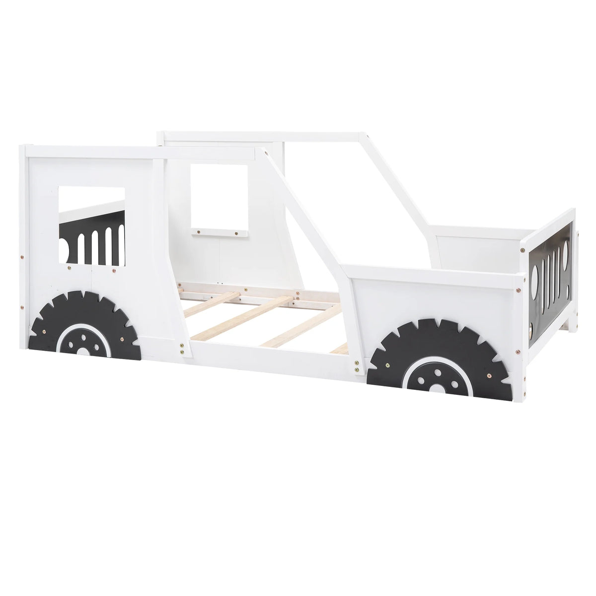 Blue Full Size Wood Car-Shaped Platform Bed D825