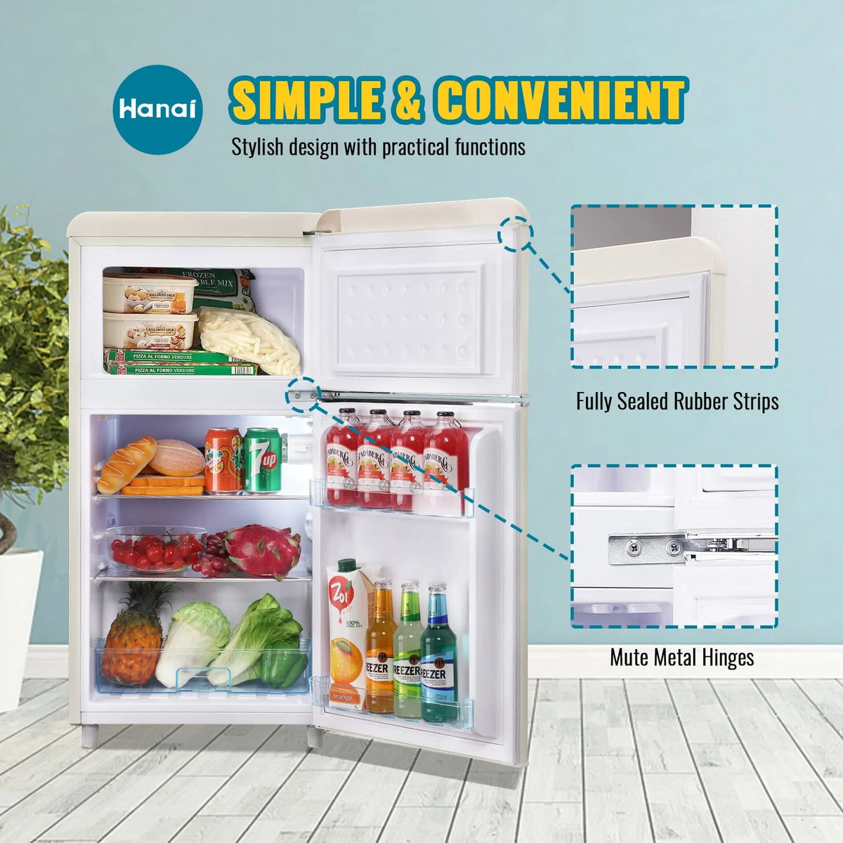 3.5 Cu.ft Retro Mini Fridge with Freezer I2607