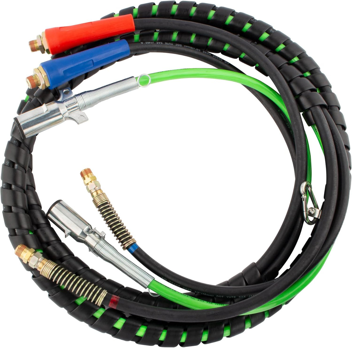 15 Ft 7 Way Truck Trailer Cable Wrap Cord ABS & Air Line Hose Assembly E487032