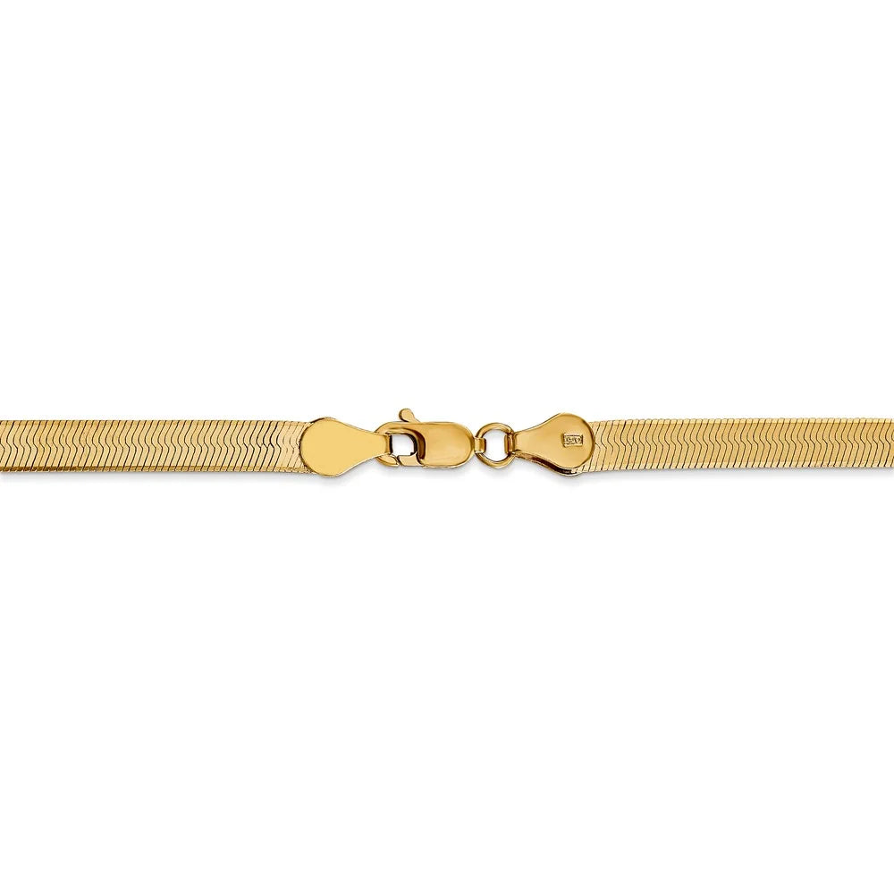 14kt Yellow Gold 4mm Herringbone Chain 16 inch Lobster Clasp T78998
