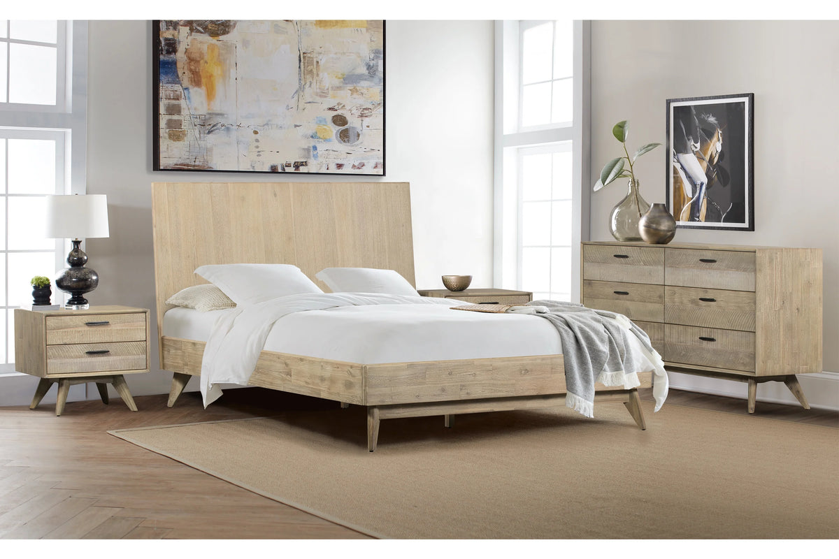 4 Piece Acacia Queen Bedroom Set with Dresser and Nightstands L400956