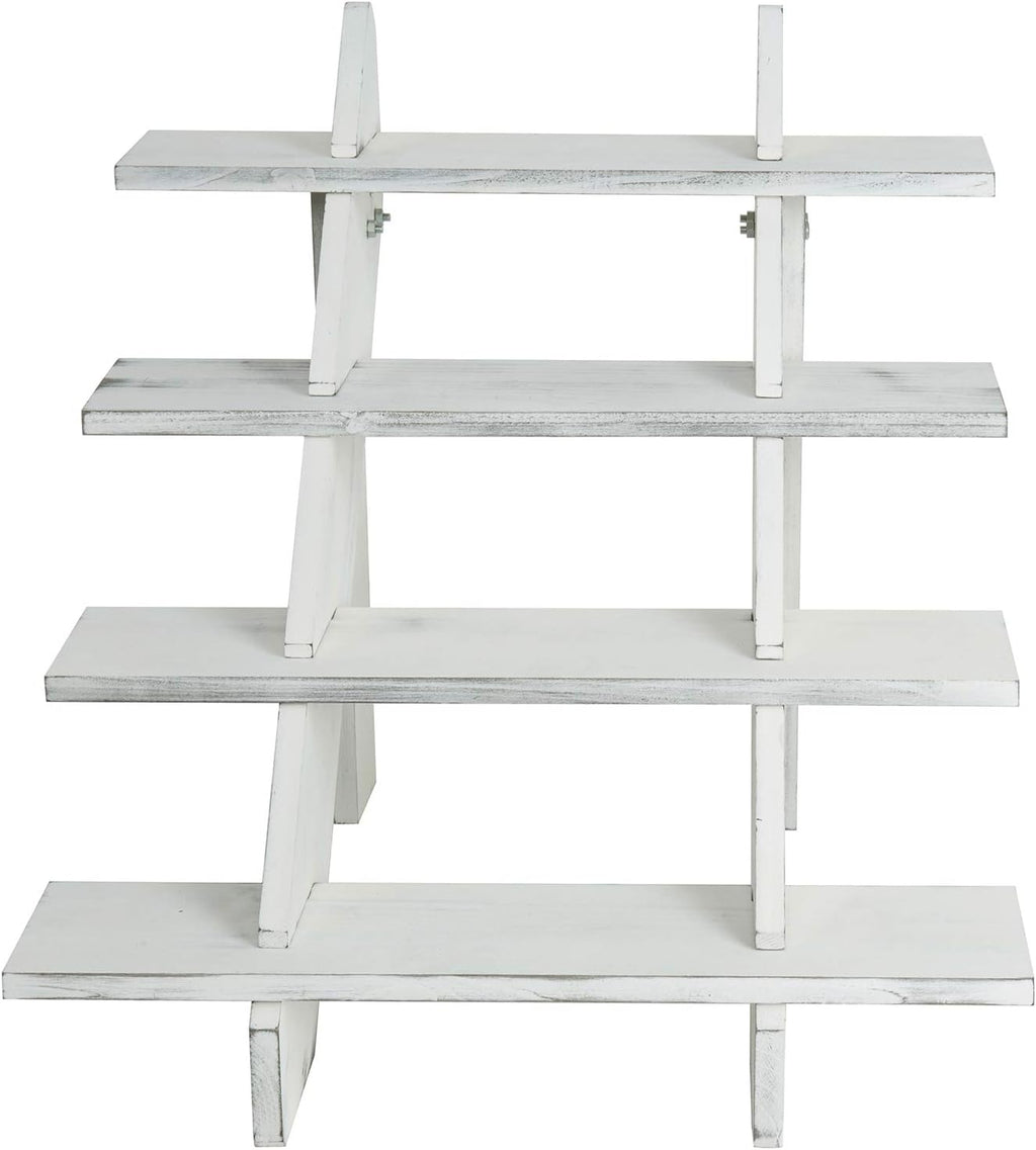 4-Tier White Wood Display Stand V885