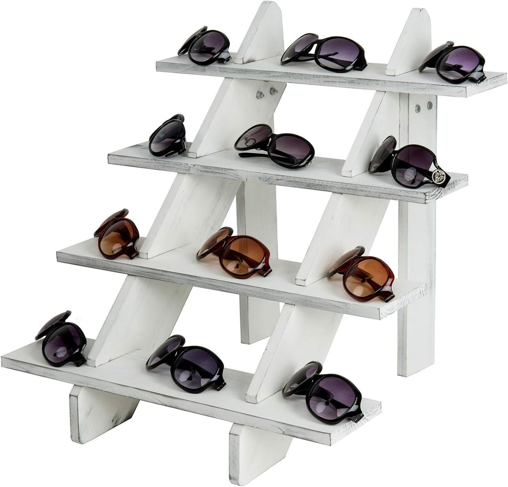 4-Tier White Wood Display Stand V885
