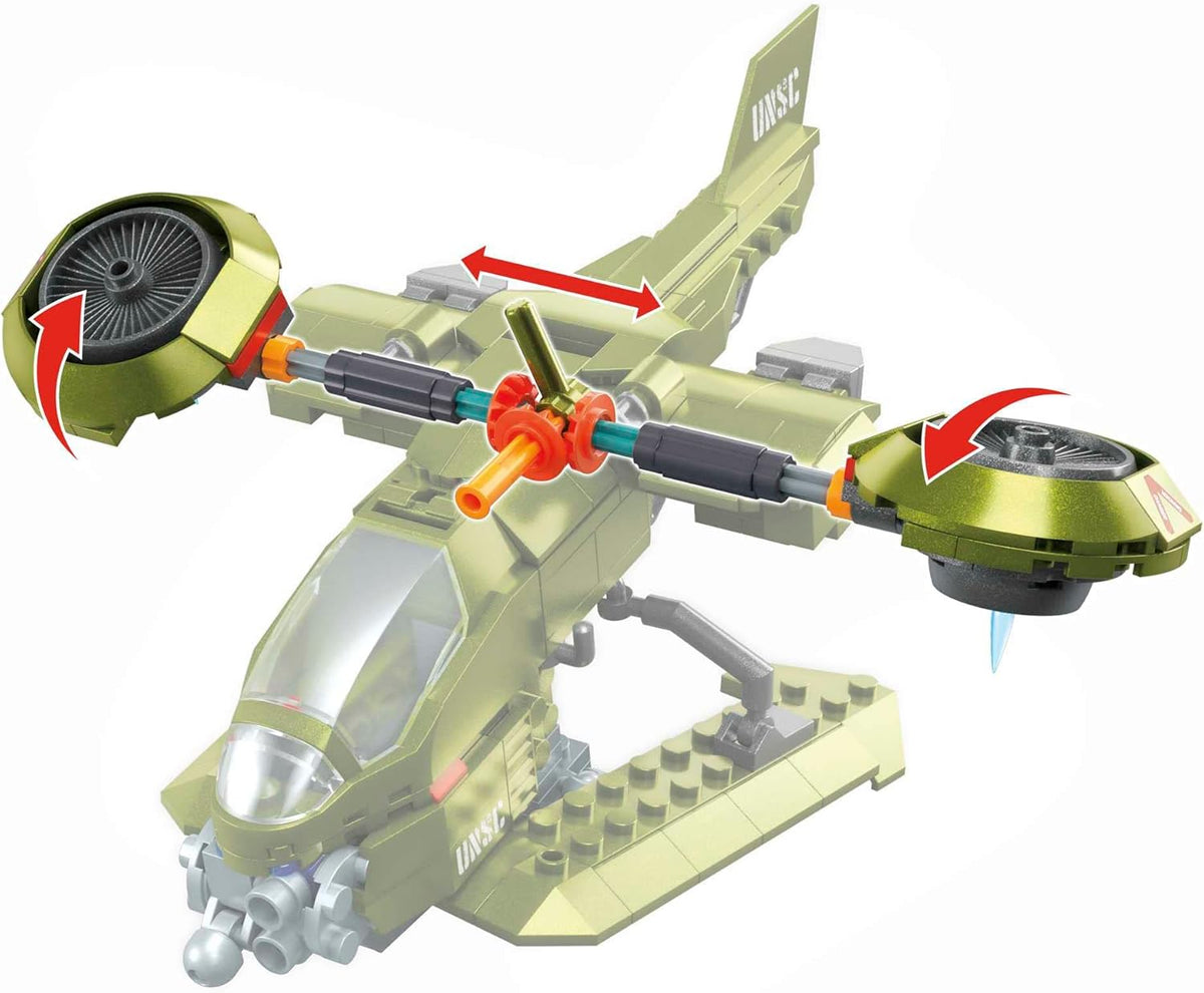 291 Piece UNSC Hornet Recon Aircraft Building Set with 2 Micro Action Figures T655