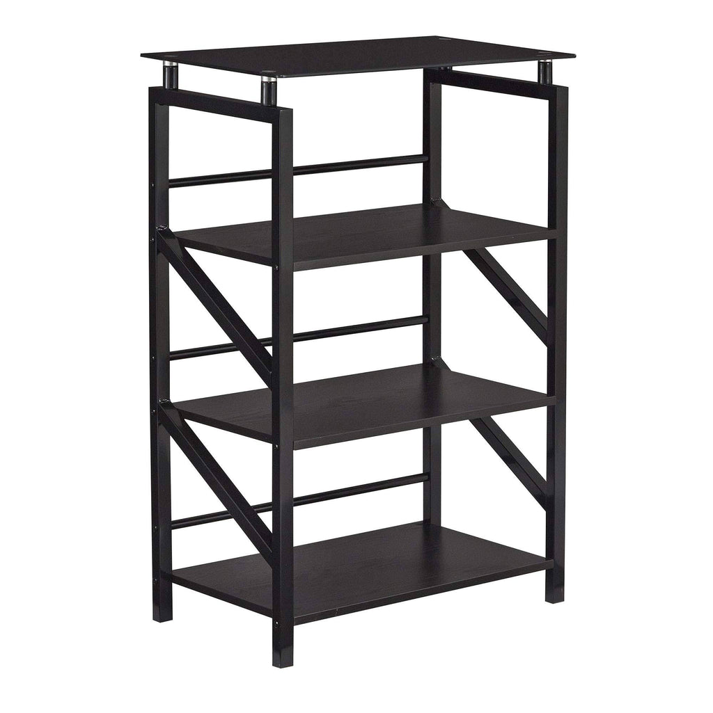 Black Glass Top Bookcase J133173