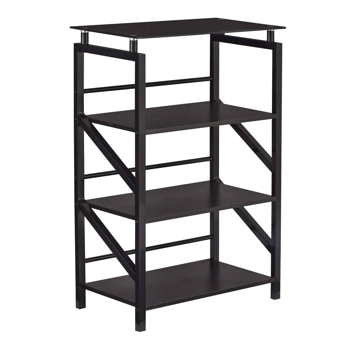 Black Glass Top Bookcase J133173
