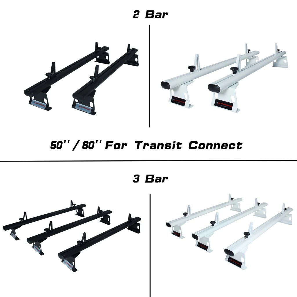Aluminum 2 Bar Utility Drilling Van Roof Rack System with Ladder Stopper Gloss White W9007