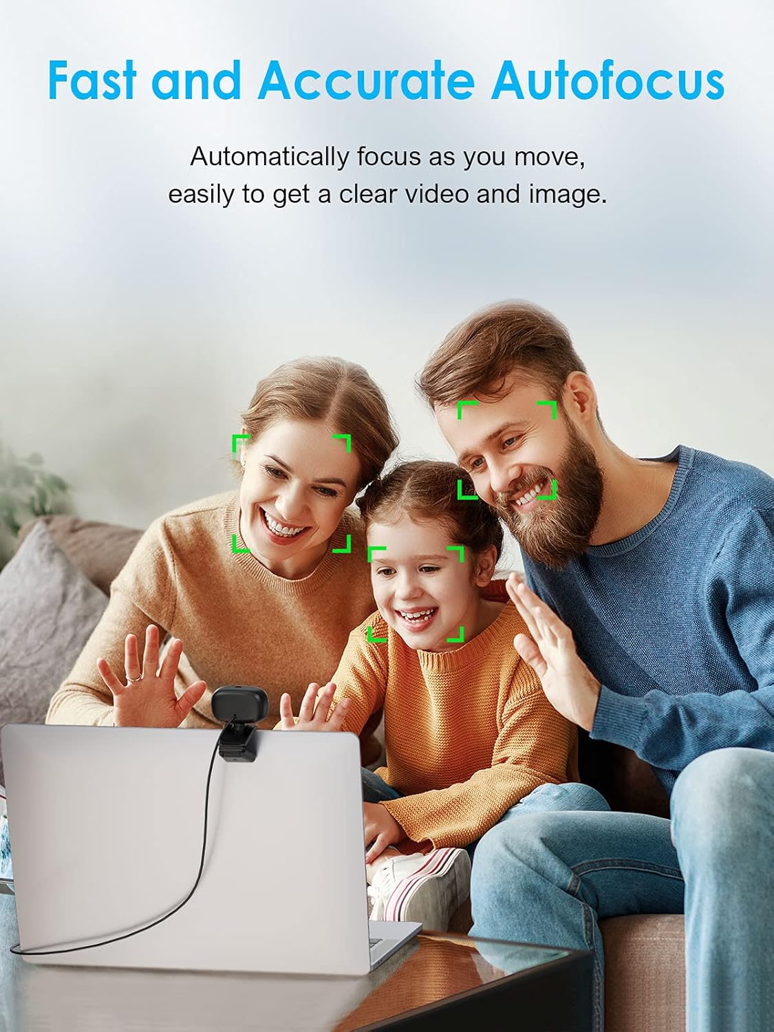1080P Webcam with Microphone, Autofocus, Privacy Cover, Tripod C67777