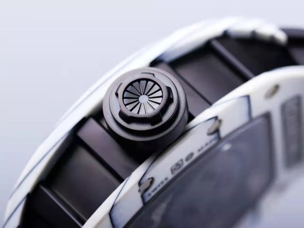 Black Dial White Bezel Black Rubber Strap Tourbillon W903414