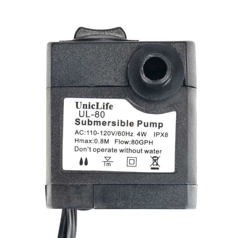 80 GPH Submersible Water Pump 4W with 6ft Power Cord O415