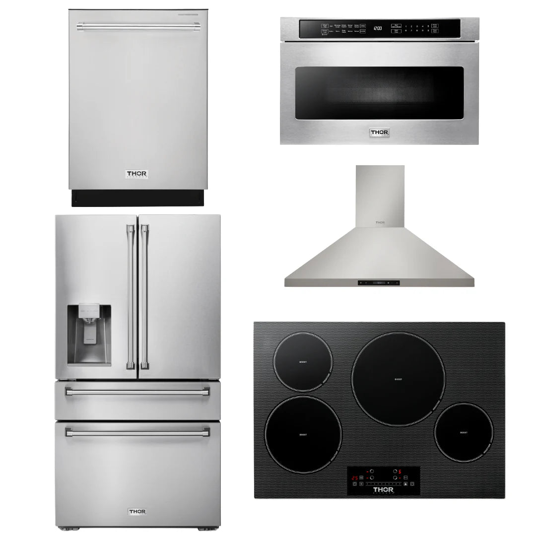 30 Induction Cooktop, Range Hood, Microwave, Refrigerator, Dishwasher K296627