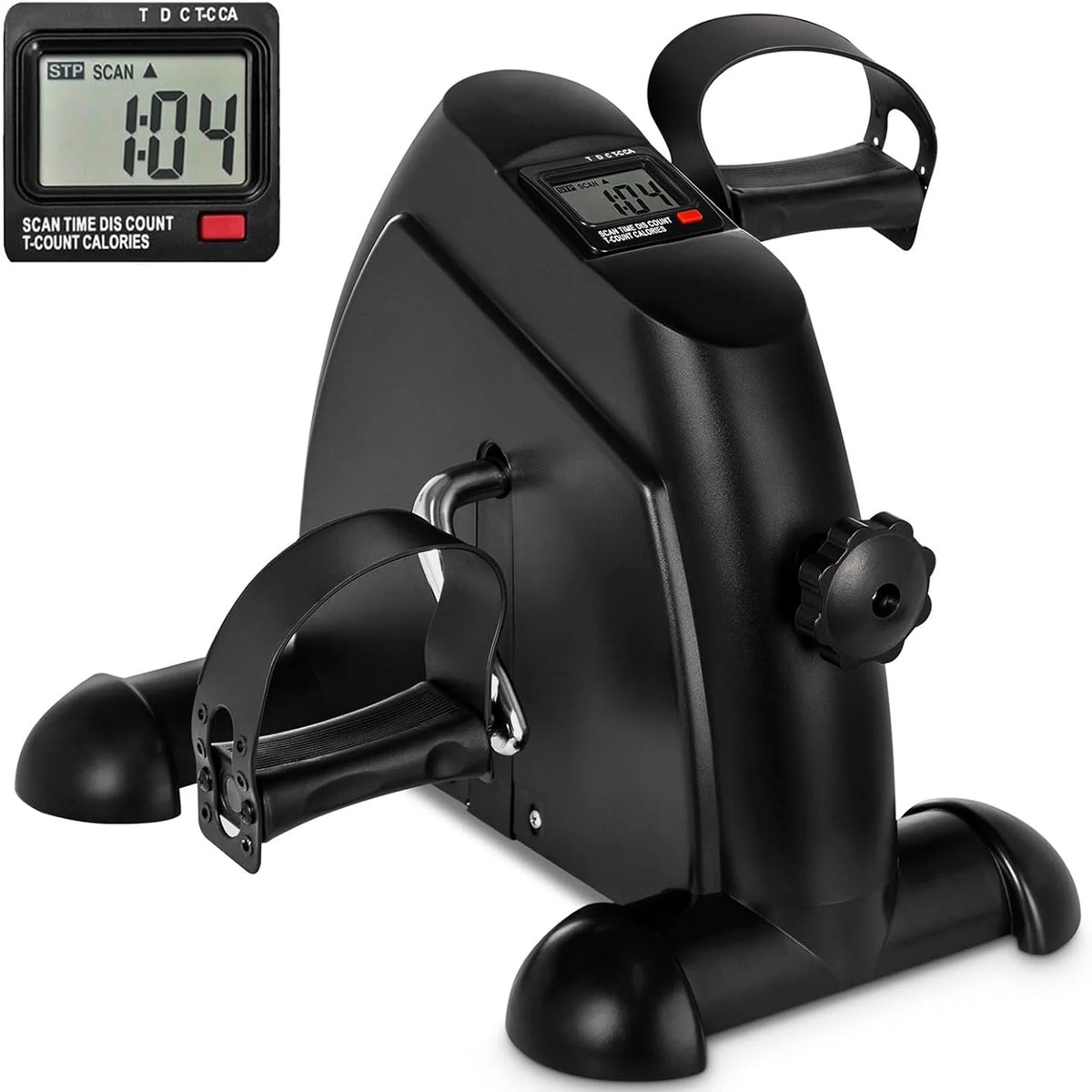 Black Under Desk Exercise Bike with LCD Display O627084