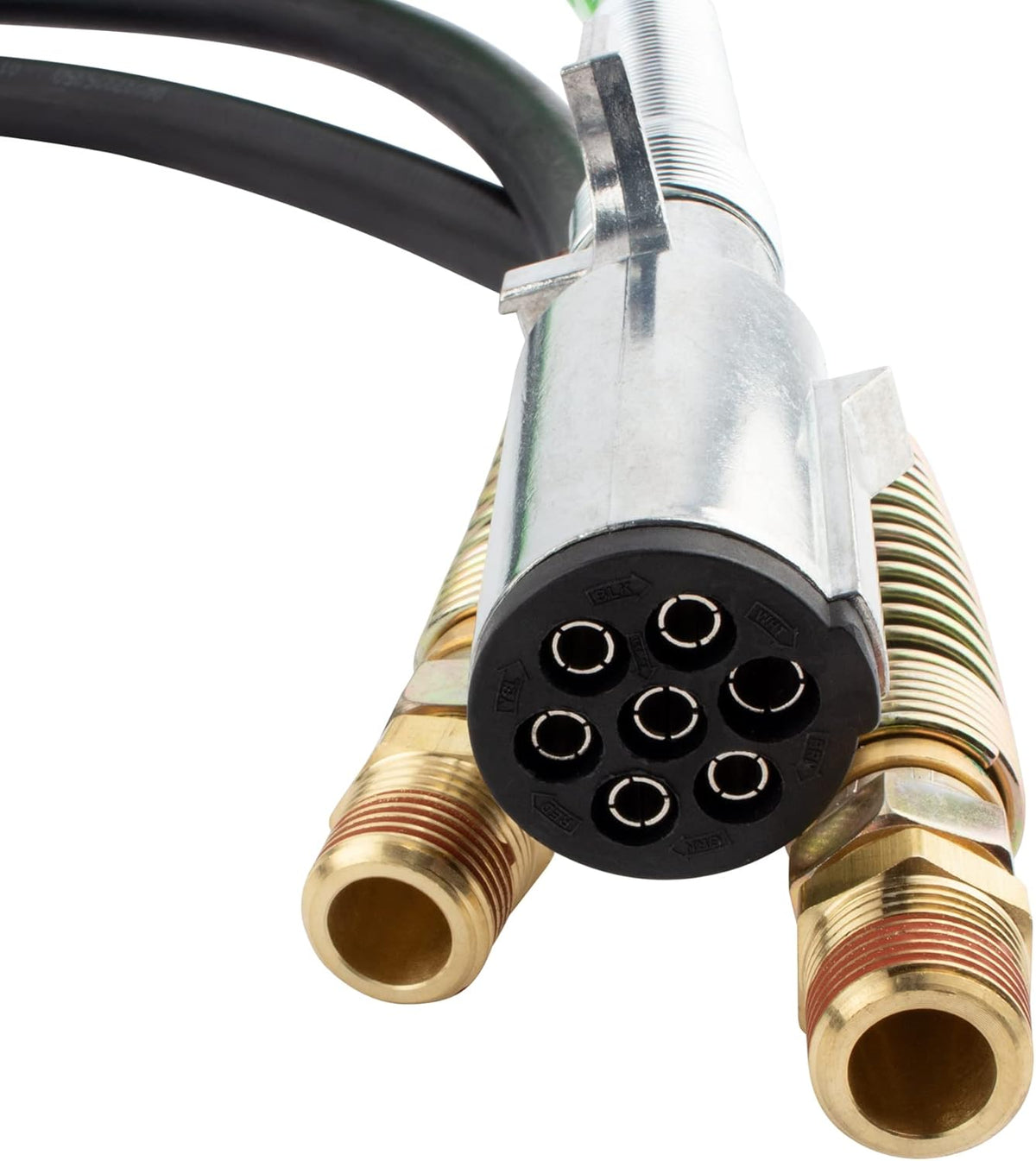 15 Ft 7 Way Truck Trailer Cable Wrap Cord ABS & Air Line Hose Assembly E487032