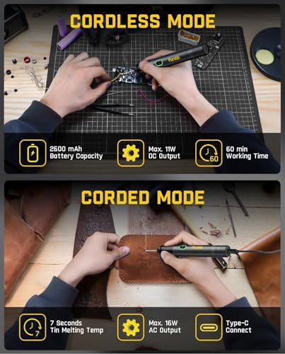 Cordless Soldering Iron Kit with 4 Precision Soldering Tips Y52054