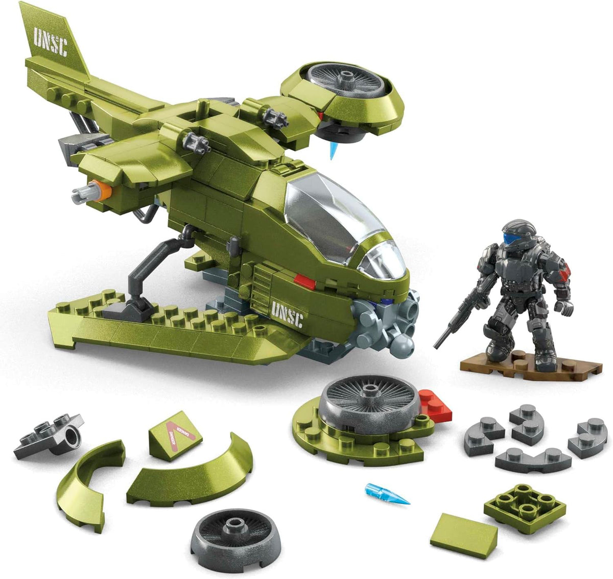 291 Piece UNSC Hornet Recon Aircraft Building Set with 2 Micro Action Figures T655