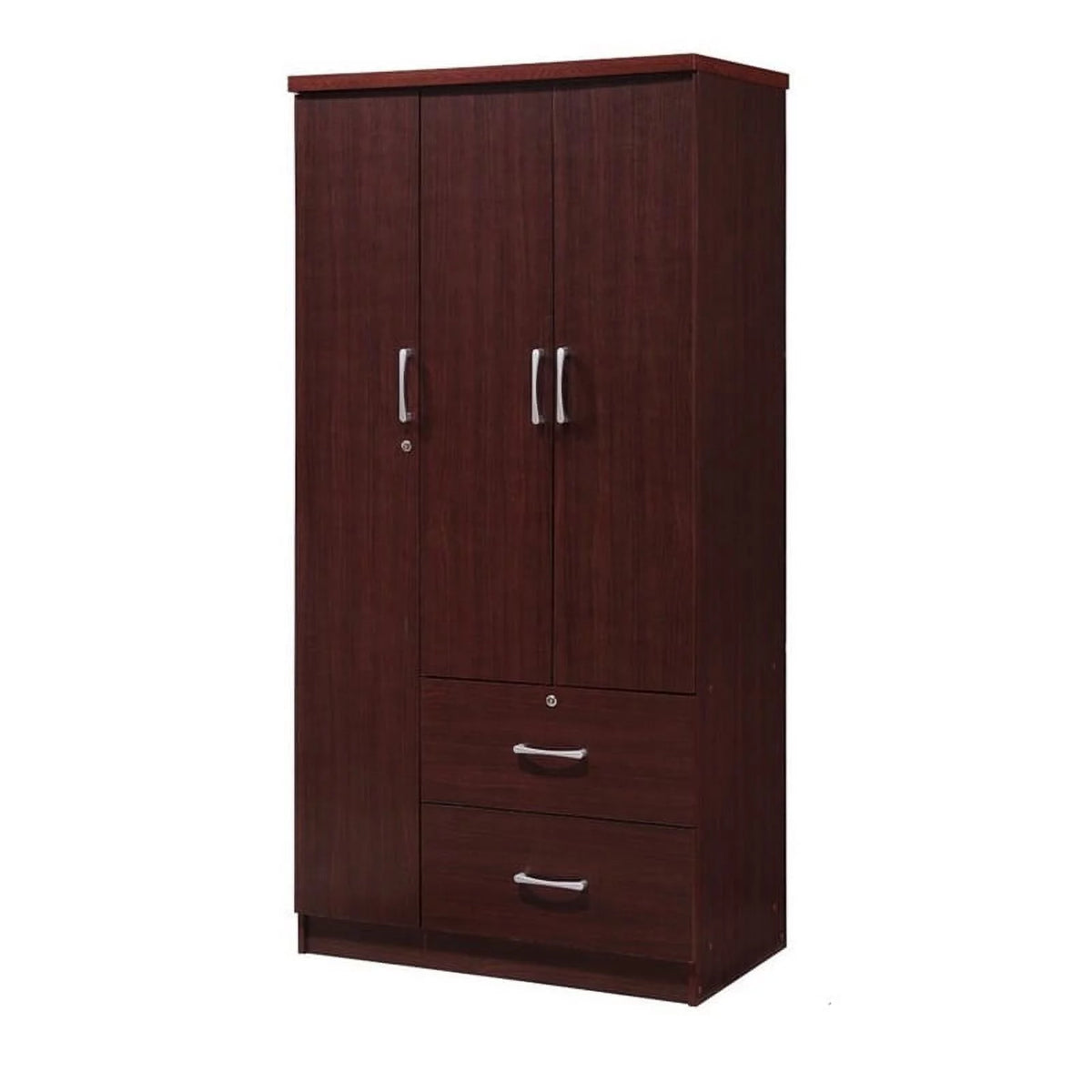 3 Door Armoire with 2 Drawer in Mahogany M6277