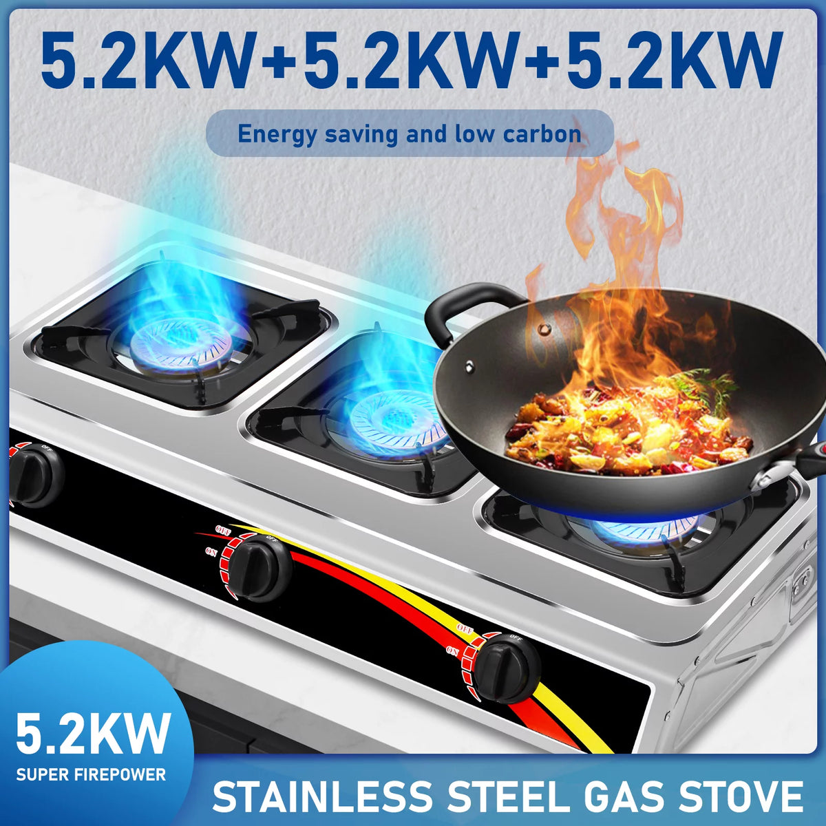 3 Burner Stainless Steel Portable Camping Gas Stove R153