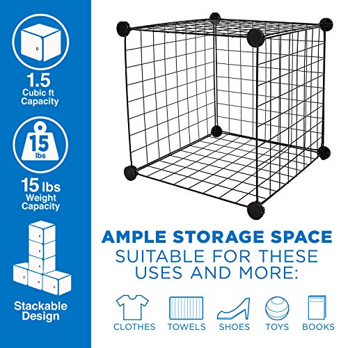 12-Cube Black Metal Wire Storage Organizer T683408