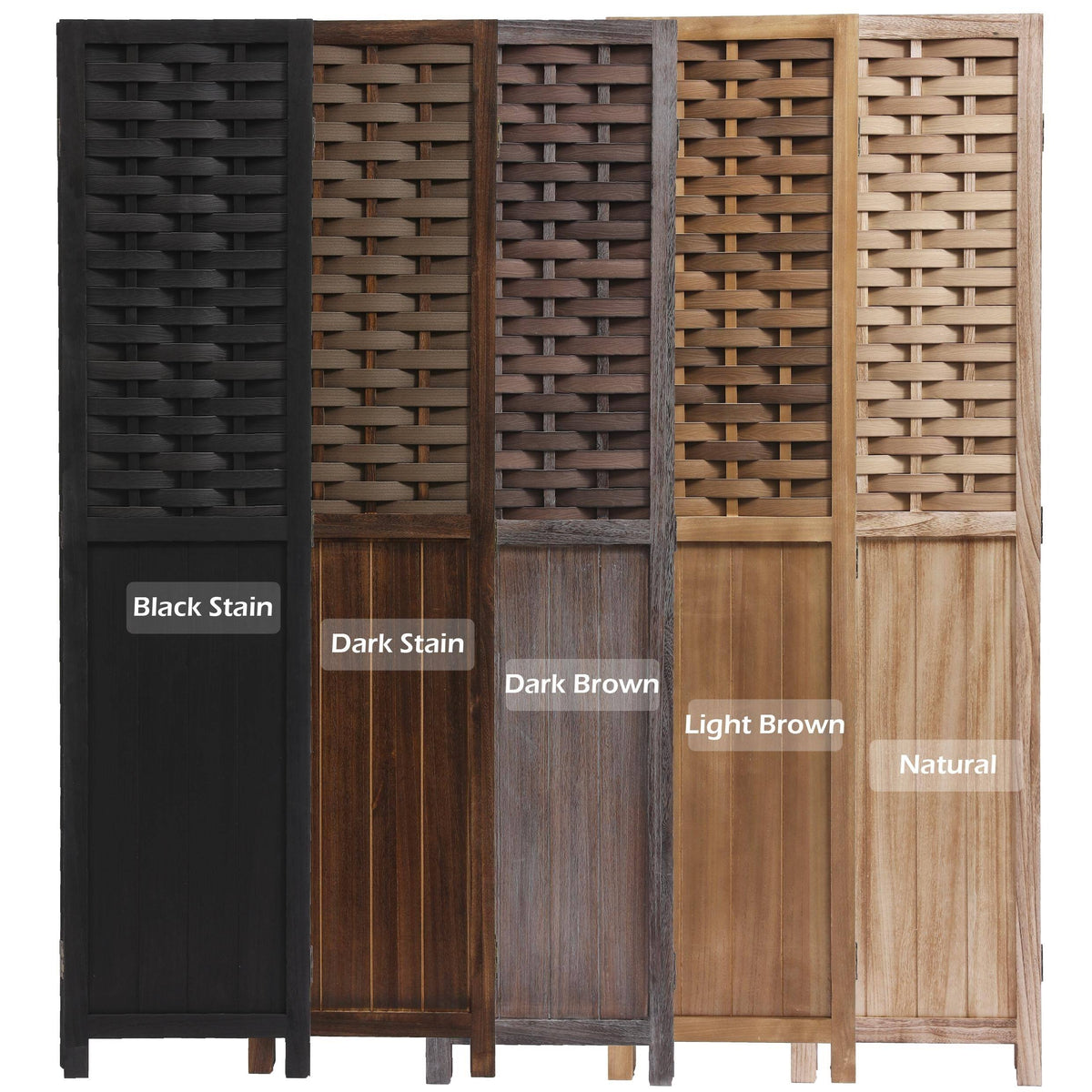 3 Panel Paulownia Wood Folding Room Divider V87883