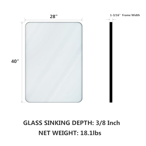 Gold 24 x 36 Inch Metal Framed Rounded Rectangle Vanity Mirror A90963