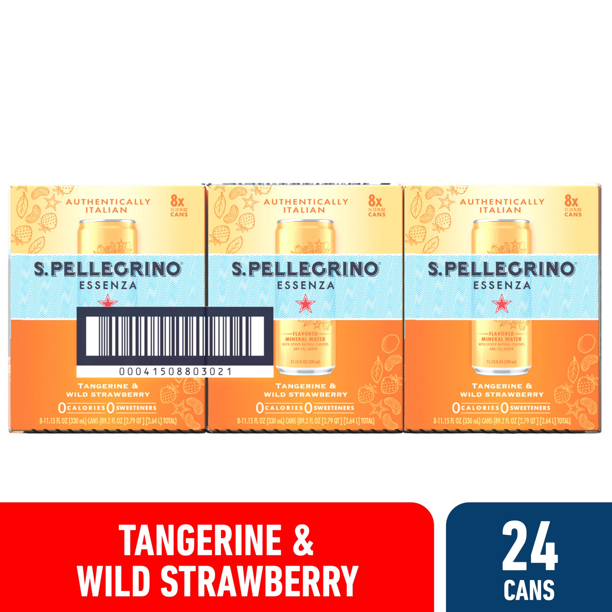 Tangerine and Wild Strawberry Flavored Mineral Water, 267.6 fl oz L2554