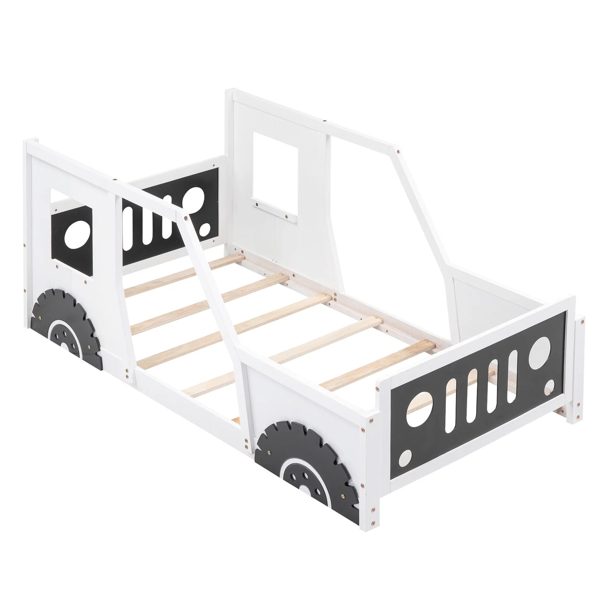 Blue Full Size Wood Car-Shaped Platform Bed D825