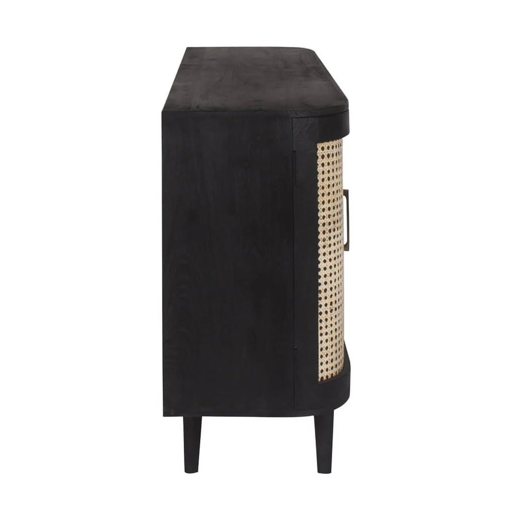 Black Natural 3-Drawer Wood Sideboard B699574