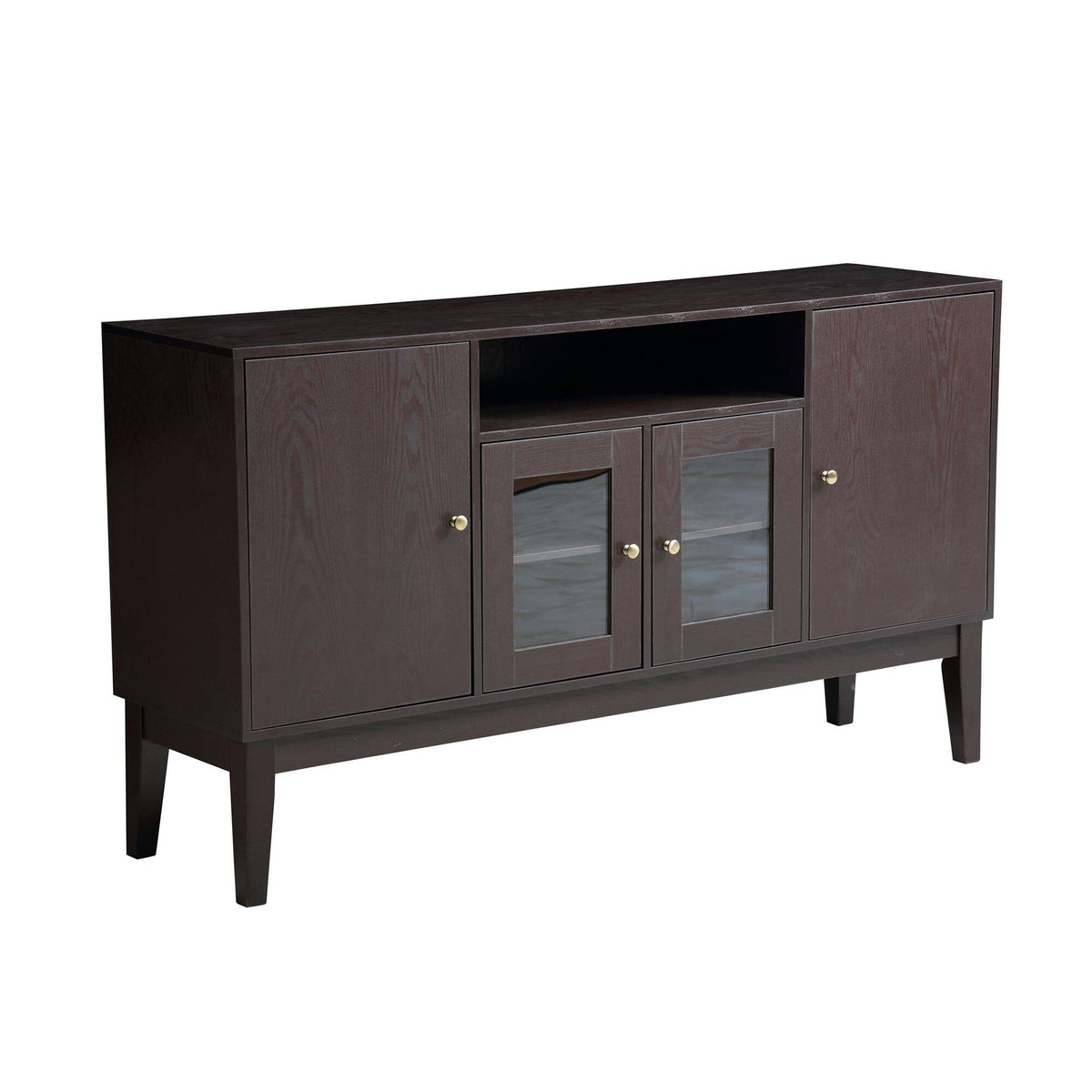 Dark Brown Wide Buffet Table Cabinet TV Console N933
