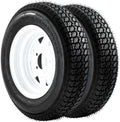 Set of 2 13" White Spoke Trailer Wheel with Bias Tire R316502