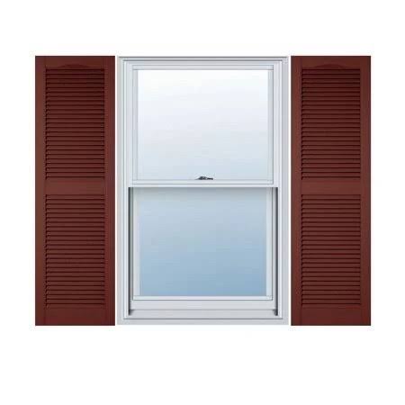14 1/2 inchw x 64 inchh Vinyl Cathedral Top Center Mullion Open Louver Shutter L120023